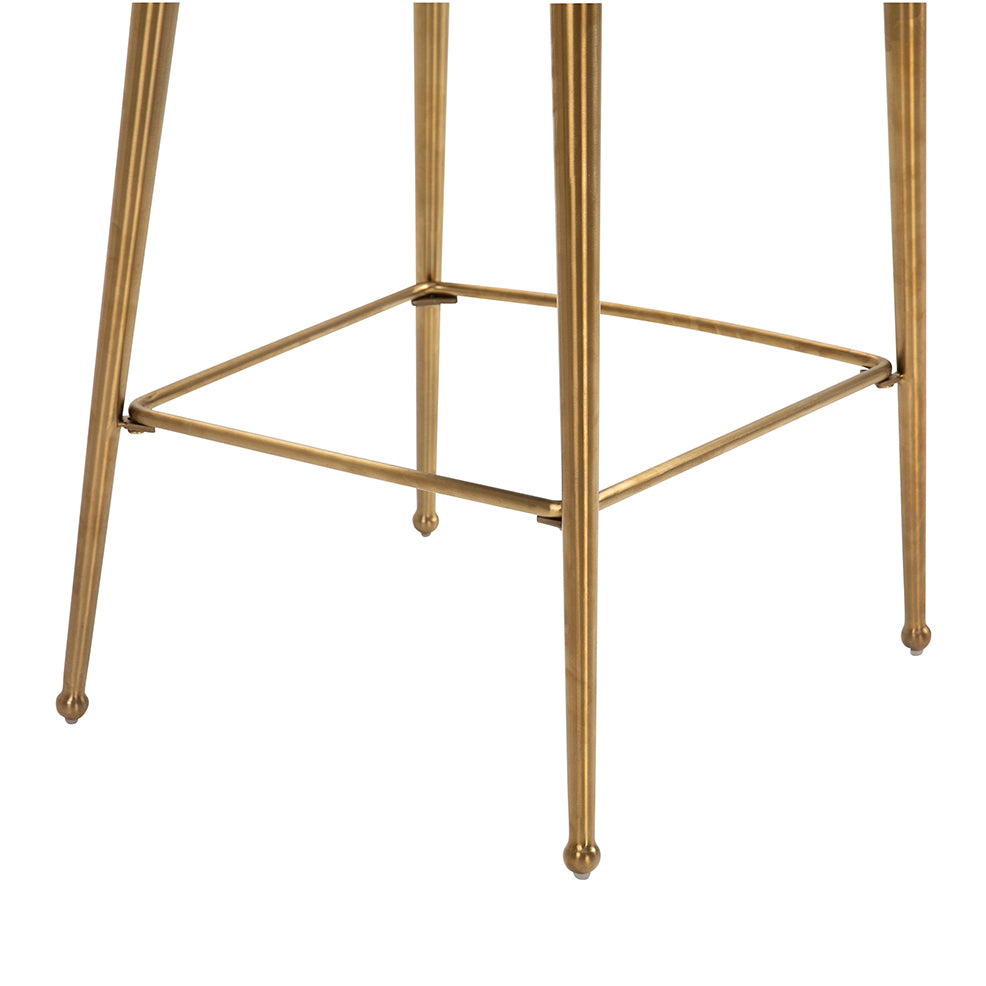Mason Bar Stool - Chalk - Brushed Gold Legs