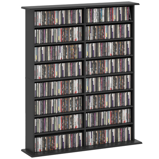 CD Storage Unit DVD Tower Blu-ray Storage Shelf for Office, Black