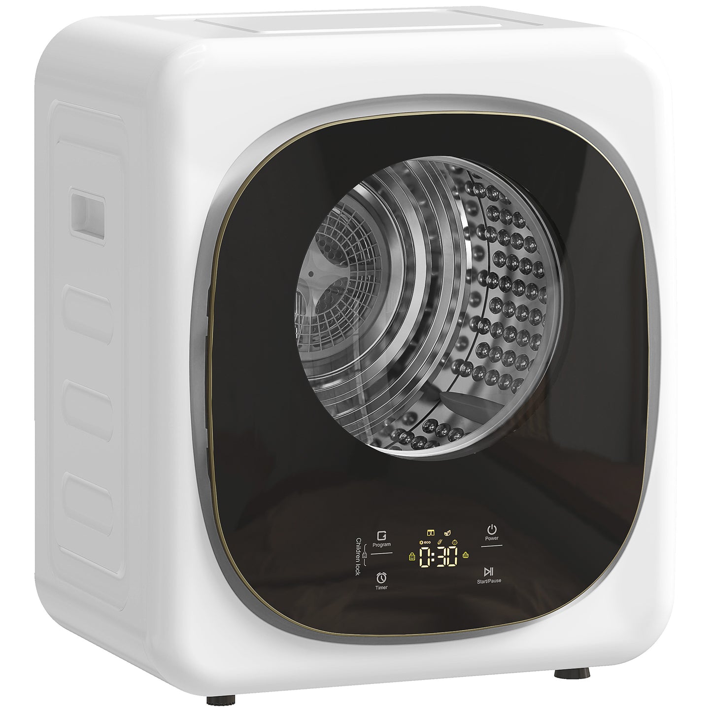 Compact Dryer Machine with 5 Modes, 4kg Small Tumble Dryer, White