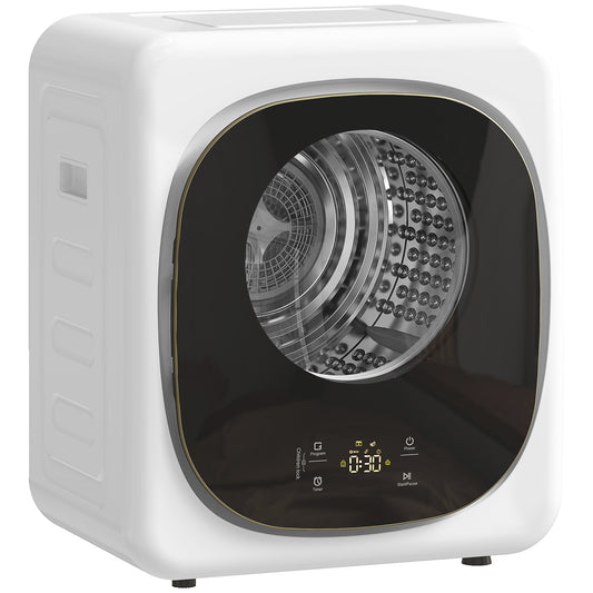 Compact Dryer Machine with 5 Modes, 4kg Small Tumble Dryer, White