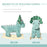 Kids Plush Ride-On Rocking Horse Triceratops-shaped Plush Toy Rocker with Realistic Sounds for Child 36-72 Months Green