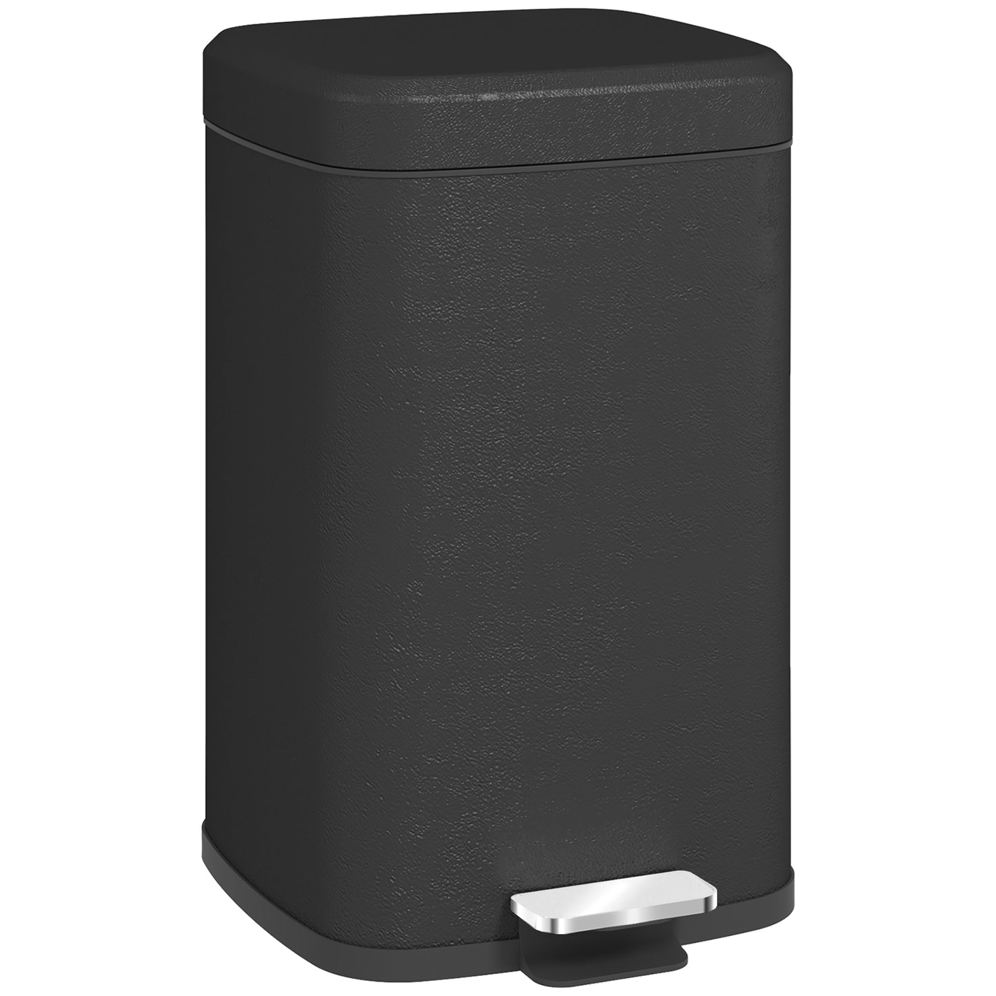 20L Kitchen Pedal Bin, Metal Rubbish Bin with Soft-close Lid, Black