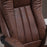 Home Office Chair Microfibre Desk Chair with Reclining Function Armrests Swivel Wheels Footrest Brown