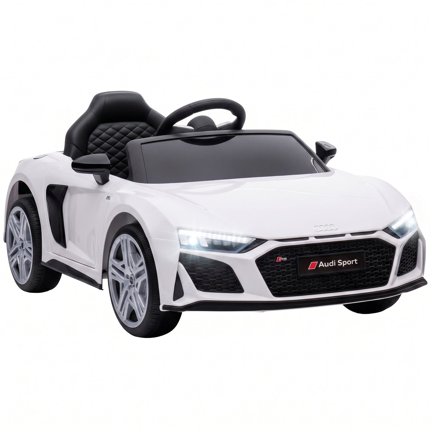 Licensed Audi R8 Spyder 12V Electric Car for Kids with Remote White