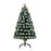 HOMCM 4ft White Artificial Christmas Tree w/ 130 LEDs Star Topper Tri-Base Full Bodied Seasonal Decoration Pre-Lit Home