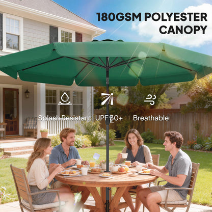 3 m Garden Parasol with Tilt & Crank, UPF30+ Outdoor Table Umbrella