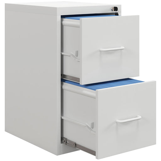 2 Drawer Filing Cabinet Steel File Cabinet for A4 Letter Size White