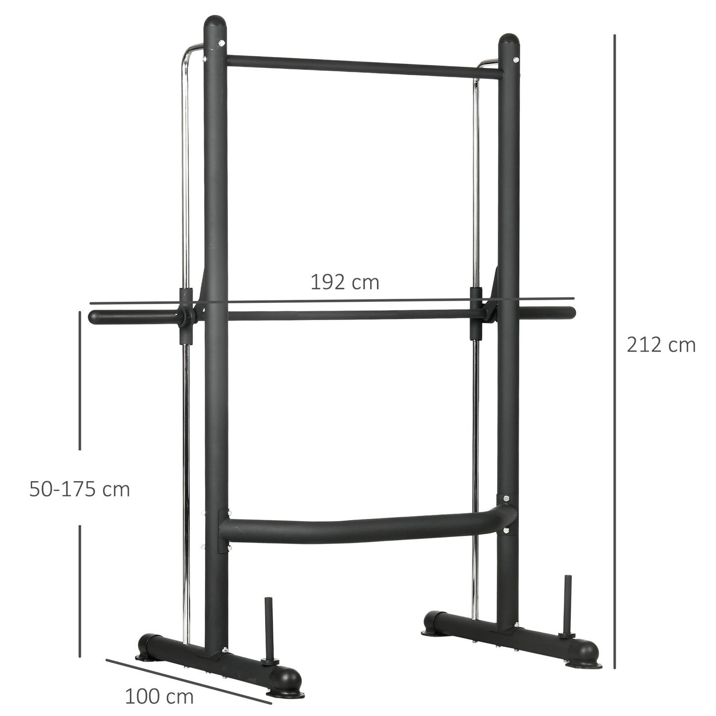 Adjustable Squat Rack with Pull Up Bar and Barbell Bar for Home Gym