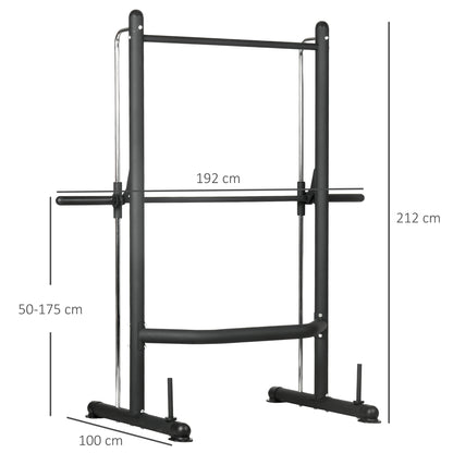 Adjustable Squat Rack with Pull Up Bar and Barbell Bar for Home Gym