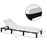 Garden Outdoor Rattan Furniture Patio Sun Lounger Recliner Reclining Chair Bed Fire Resistant Sponge, Cream White