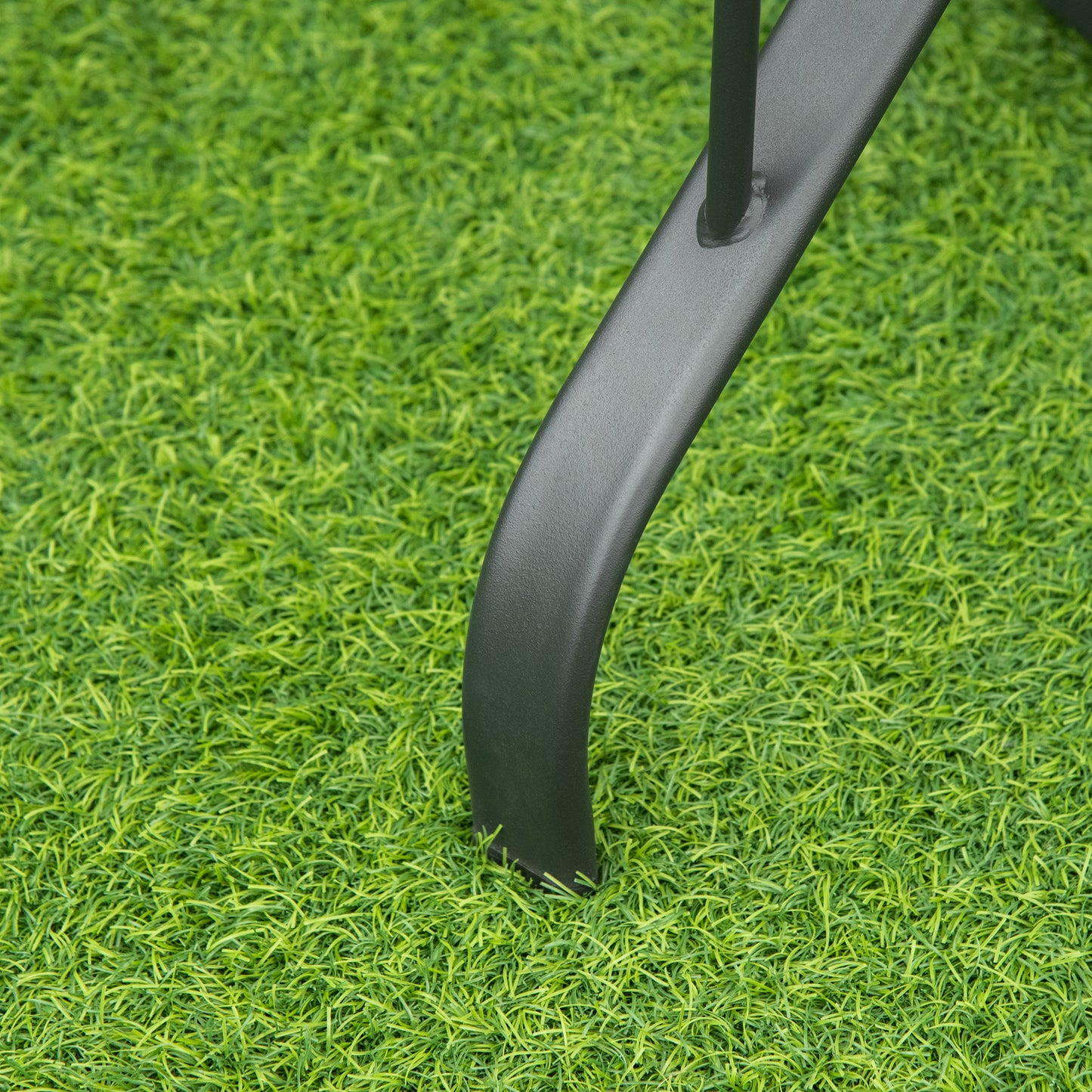 106.5cm Square Patio Dining Table with Parasol Hole, Glass Top