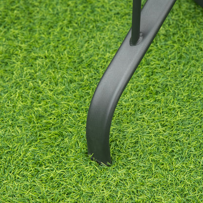 106.5cm Square Patio Dining Table with Parasol Hole, Glass Top