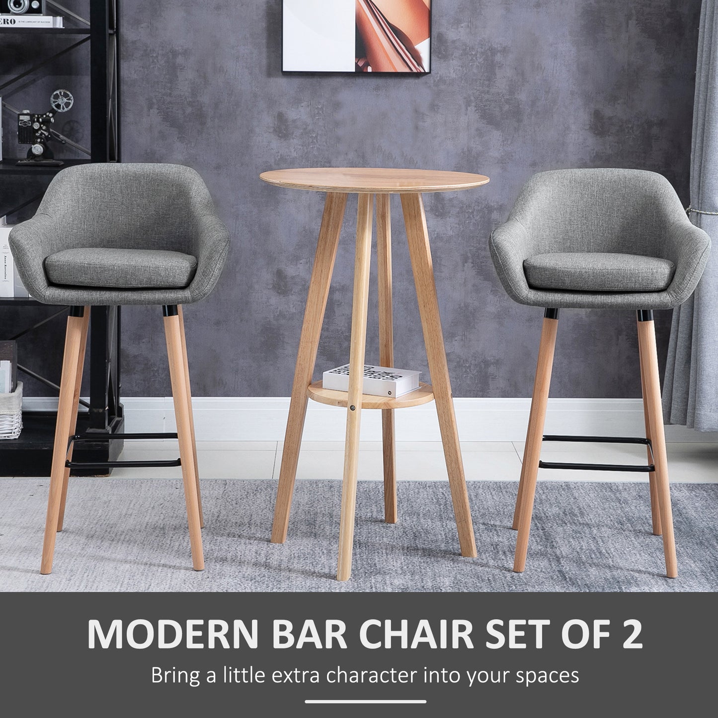 Barstools - Set of two elegant and softly curved chairs which look anywhere in your home