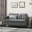 133cm Loveseat Sofa, Modern Fabric Couch with Steel Legs, Upholstered 2 Seater Sofa for Living Room, Bedroom, Grey