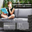 Rattan Sofa with Cushions, 2 Seater Garden Furniture, Dark Grey