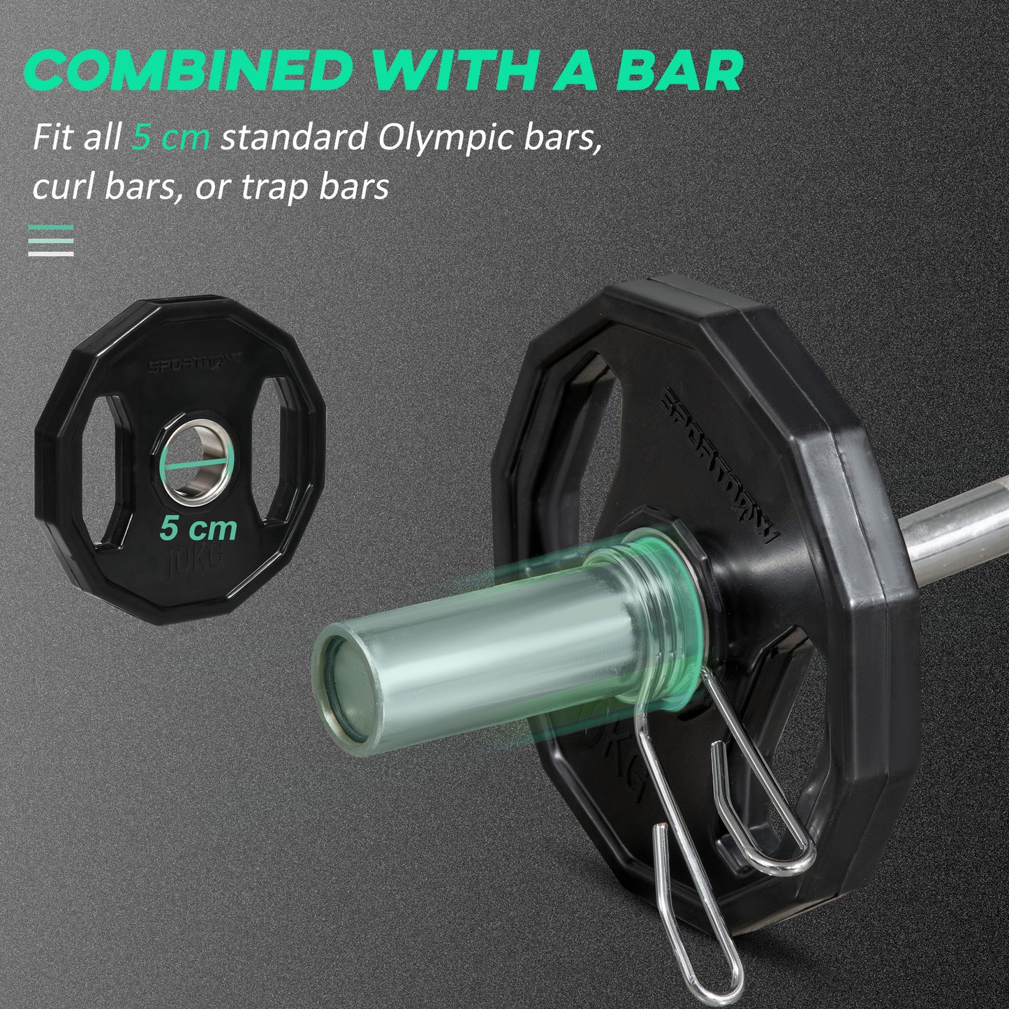 Olympic Weight Plates Set with 2"/5cm Holes for Home Gym, 2 x 10kg