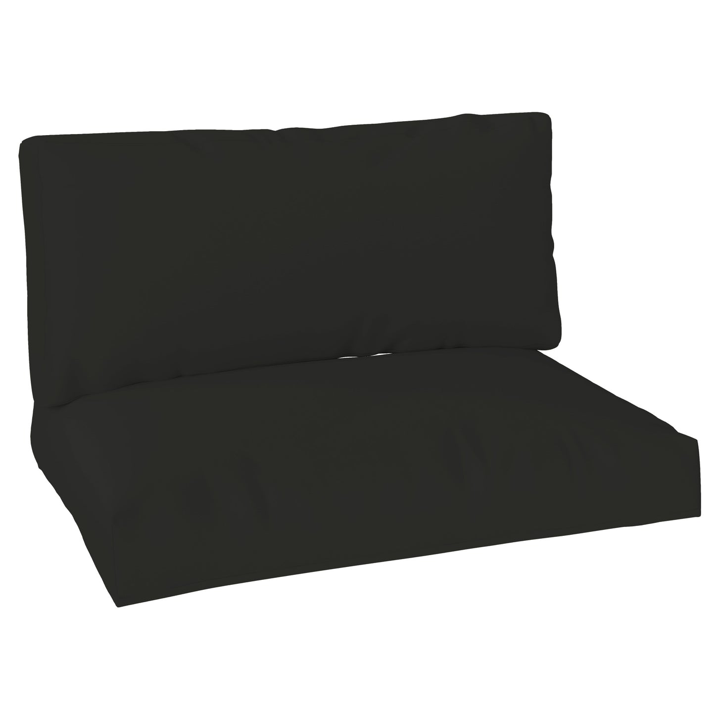 2 Seat Pallet Cushions 20cm Thick Outdoor Seat Pads, Black