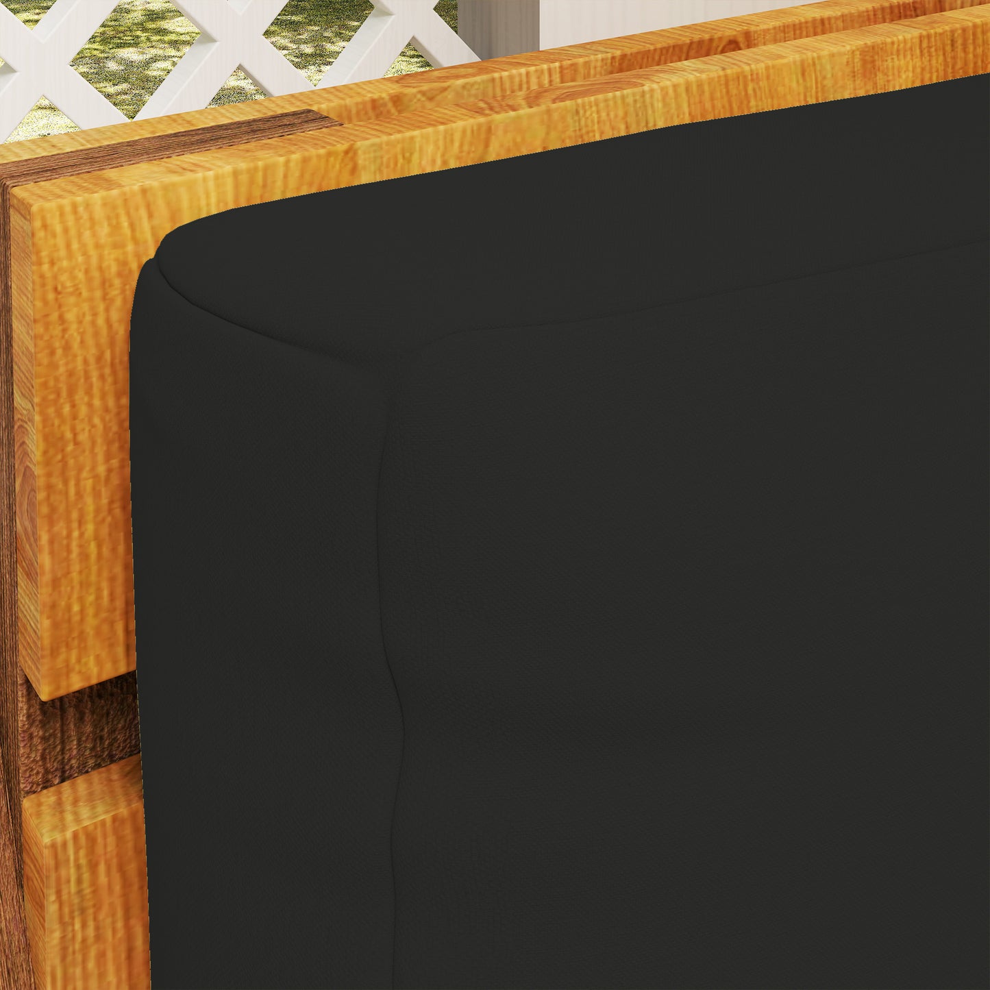 2 Seat Pallet Cushions 20cm Thick Outdoor Seat Pads, Black