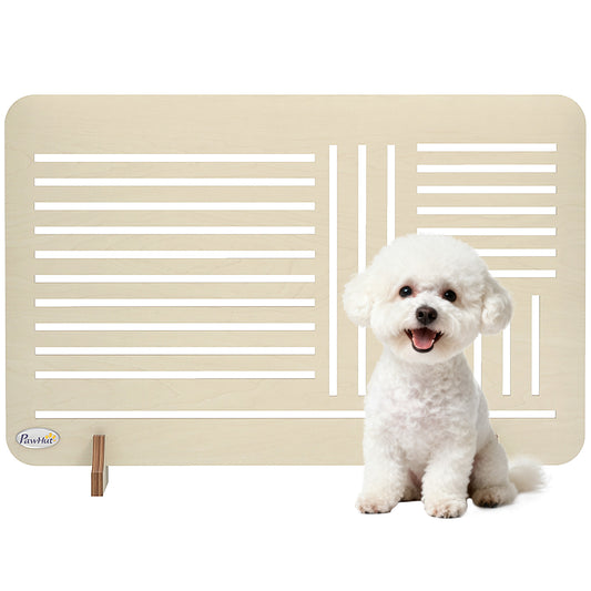 Freestanding Pet Gate for Small Dogs, 75 x 51 cm, Natural