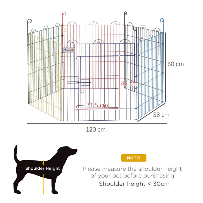 Pet Playpen Crate, with Six Panels, Door, for Indoors and Outdoors