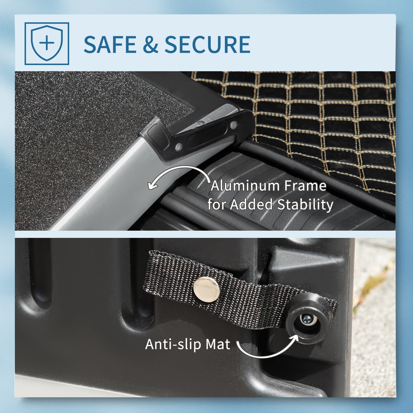 Dog Ramp for Car Telescoping Pet Ramp w/ Handle, Aluminium Frame Non-Slip