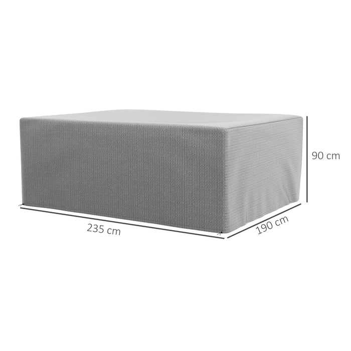 235 x 190 x 90 cm Large Patio Set Covers, Outdoor Garden Furniture Protection Cover Protector Waterproof Anti-UV Grey