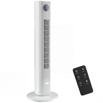 28dB Tower Fan for Bedroom, 26 ft/s Velocity Standing Fan, White