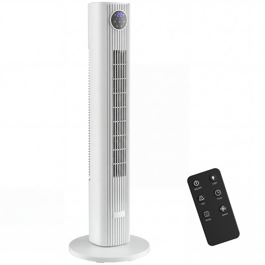 28dB Tower Fan for Bedroom, 26 ft/s Velocity Standing Fan, White