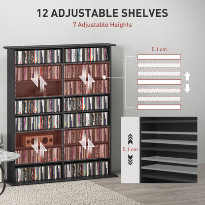 CD Storage Unit DVD Tower Blu-ray Storage Shelf for Office, Black