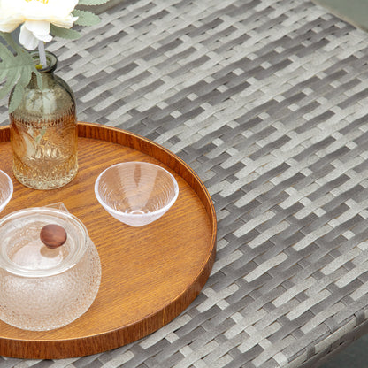 90 cm Patio Rattan Coffee Table Outdoor Wicker Side Table Furniture