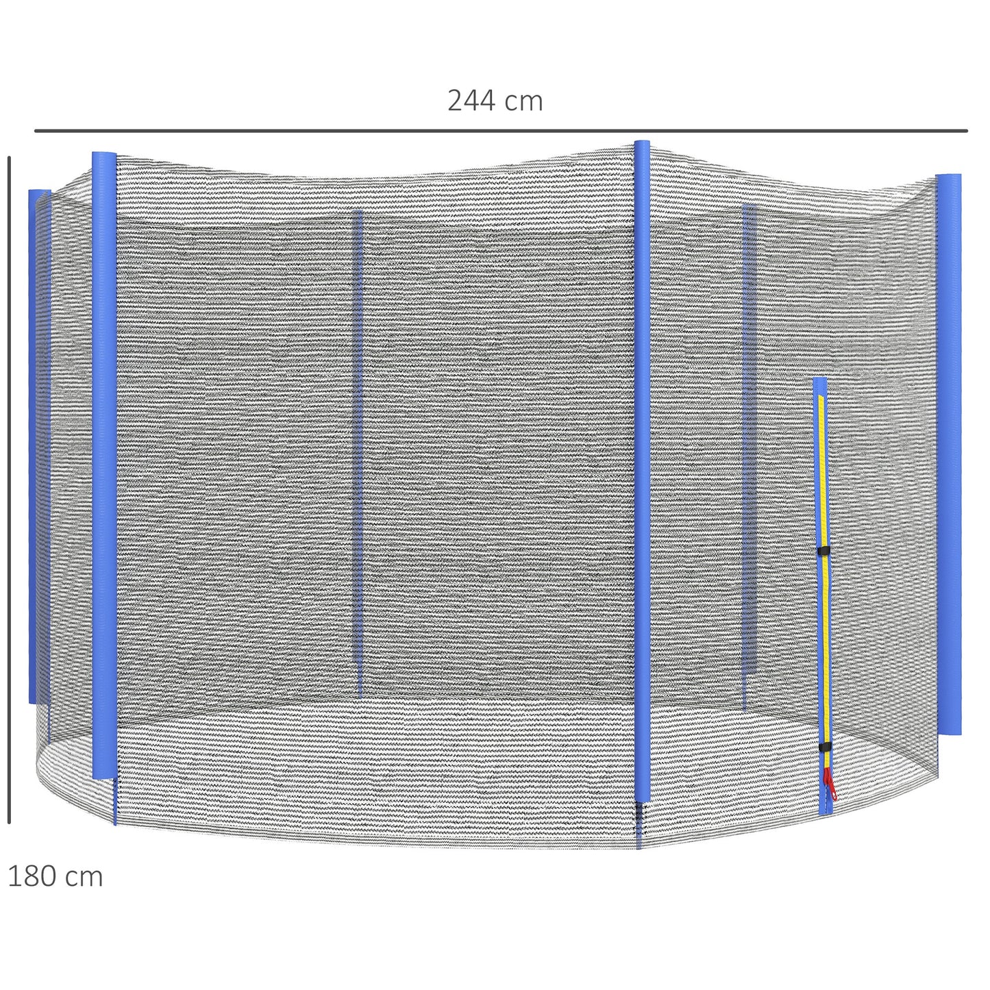 8ft Trampoline Net Replacement Safety Net with Zipped Door, Blue