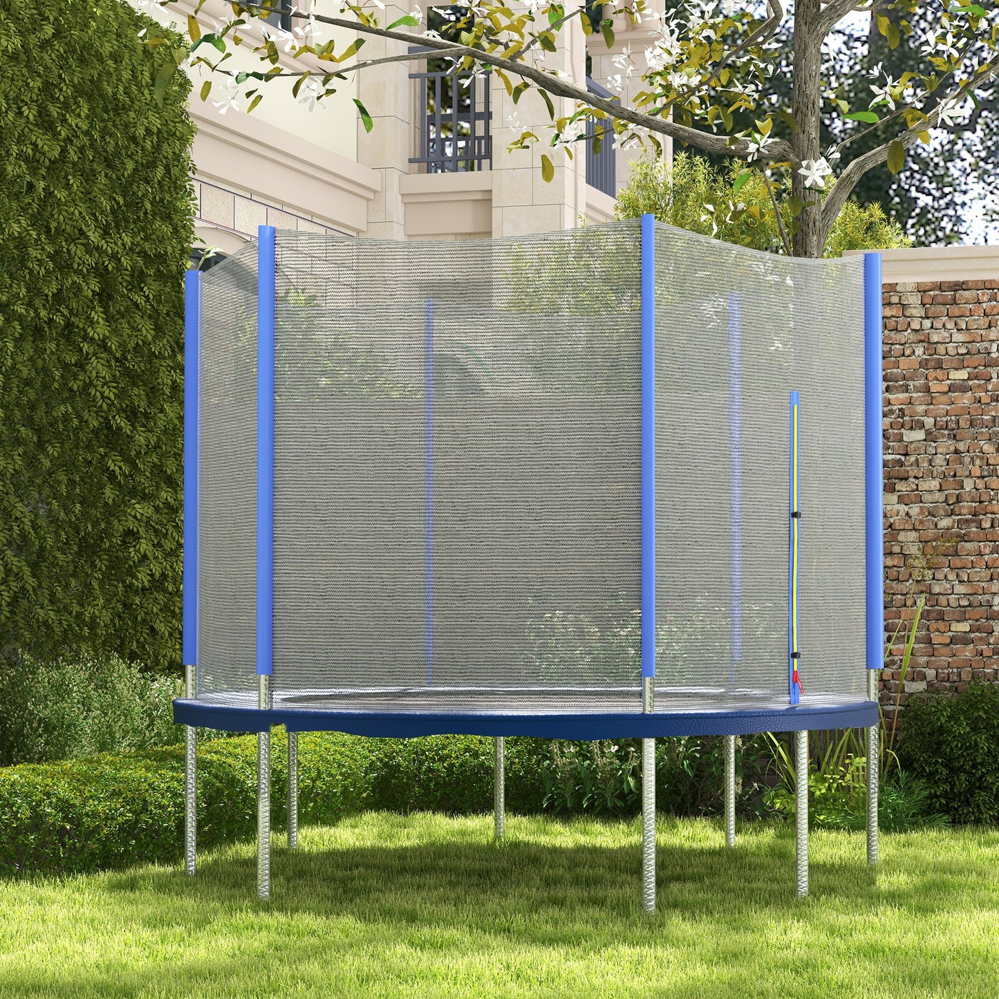8ft Trampoline Net Replacement Safety Net with Zipped Door, Blue