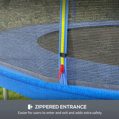8ft Trampoline Net Replacement Safety Net with Zipped Door, Blue