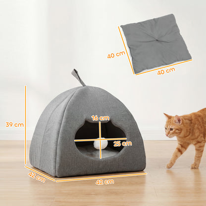 Cat Cave, Cat House with Removable Cushion for Indoor Kittens