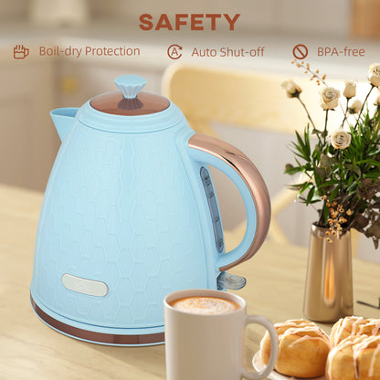 Electric Kettle, Fast Boil, 1.7L, 3kW, Auto Shut-off, Light Blue