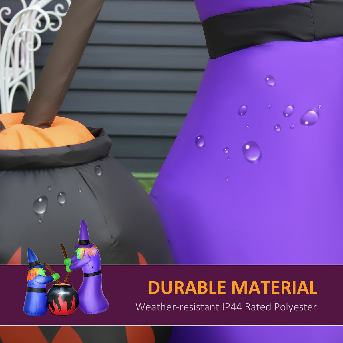 1.8m Tall Inflatable Halloween Decoration Witches Light Airblown Outdoor