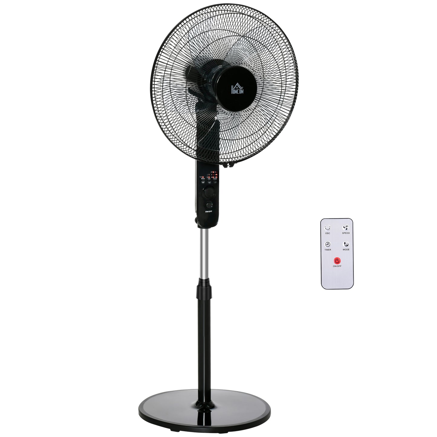 18" Oscillating Floor Fan Indoor Air Tower Standing W/ RC, 7.5-Hour