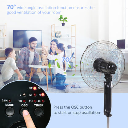 18" Oscillating Floor Fan Indoor Air Tower Standing W/ RC, 7.5-Hour