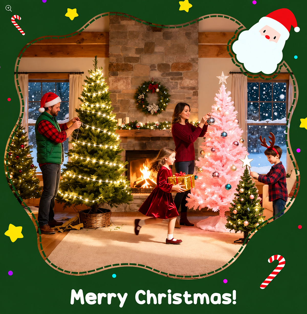 6ft Snow-Tipped Artificial Pine Christmas Tree with Pinecones and Stand - Green