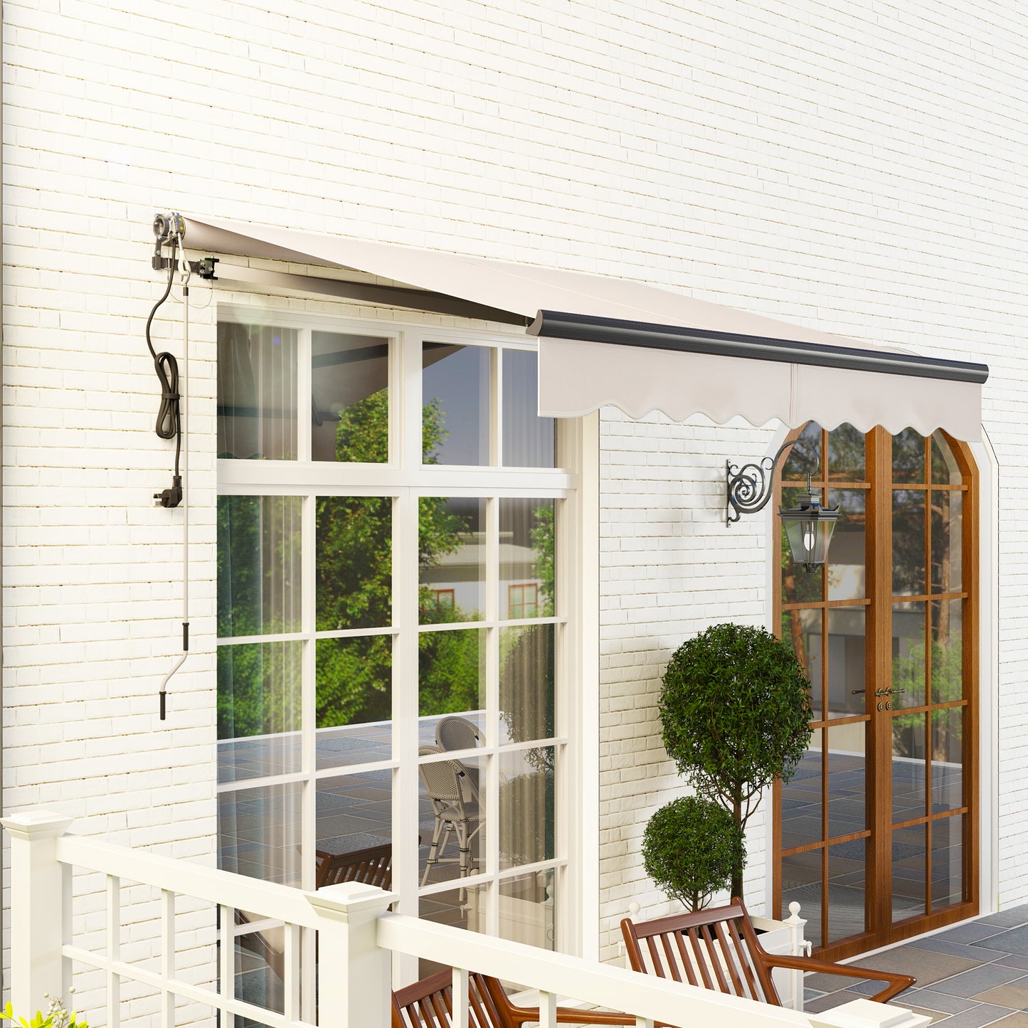 2.5 x 2m Electric Retractable Awning w/ Aluminium Frame Beige