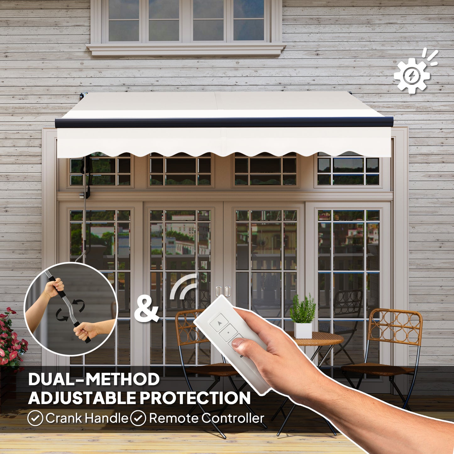 2.5 x 2m Electric Retractable Awning w/ Aluminium Frame Beige