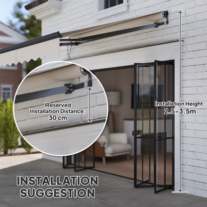 2.5 x 2m Electric Retractable Awning w/ Aluminium Frame Beige