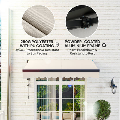 2.5 x 2m Electric Retractable Awning w/ Aluminium Frame Beige