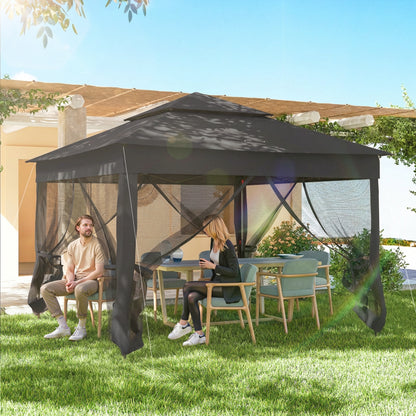 Garden Folding Tent Heavy Duty Pop Up Gazebo for Party Black