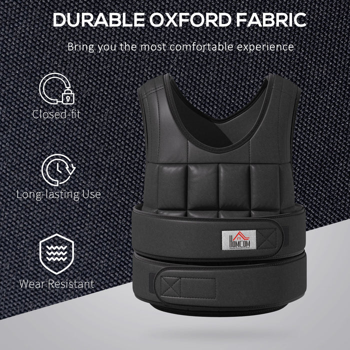 20kg Adjustable Metal Sand Weight Vest Black