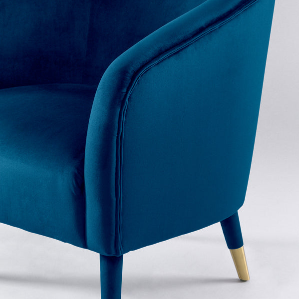 Bellucci Armchair - Navy Blue - Brass Caps