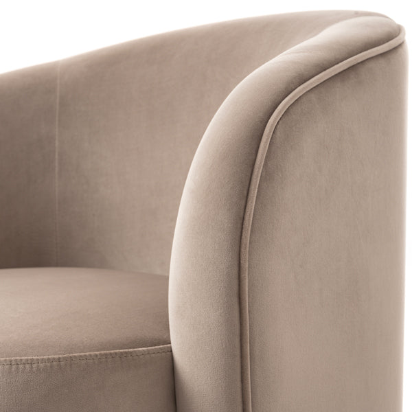 West End Swivel Dining Chair - Taupe - Black Base