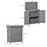 Wooden Garden Storage Shed Tool Cabinet Organiser with Shelves, Two Doors,74 x 43 x 88cm, Grey