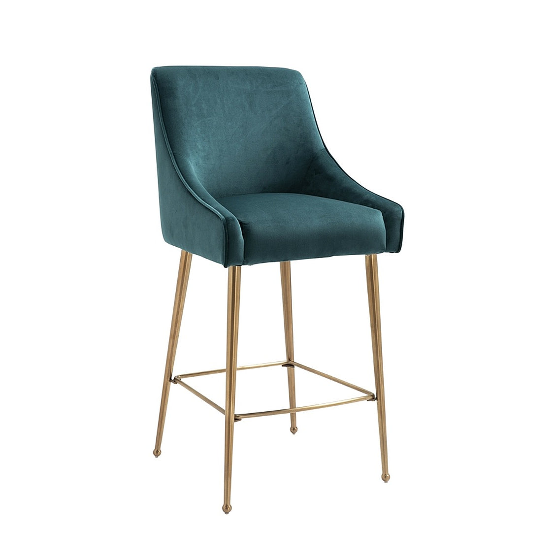 Mason Bar Stool - Peacock - Brushed Gold Legs