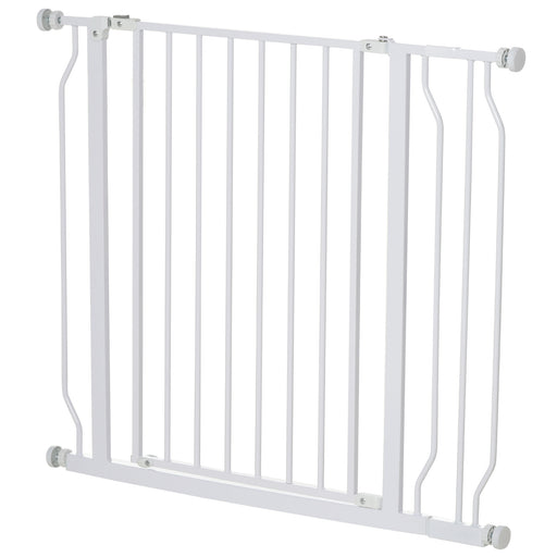 Wide Dog Safety Gate, with Door Pressure, for Doorways, Hallways, Staircases - White